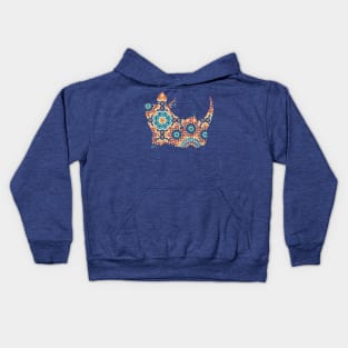 Rhino Silhouette with Pattern Kids Hoodie